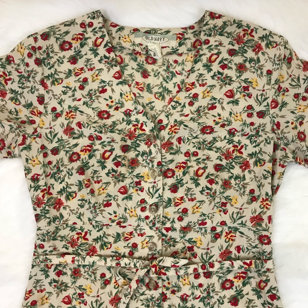 Vintage old navy floral button down mini dress - Picture 3 of 5